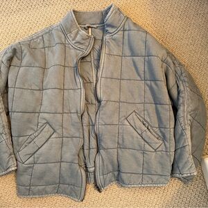 Free People Dolman Quilted Jacket Light Blue